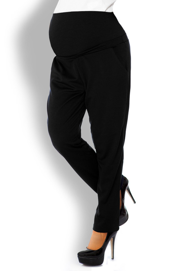 Voľné tehotenské nohavice model 1276 čierne