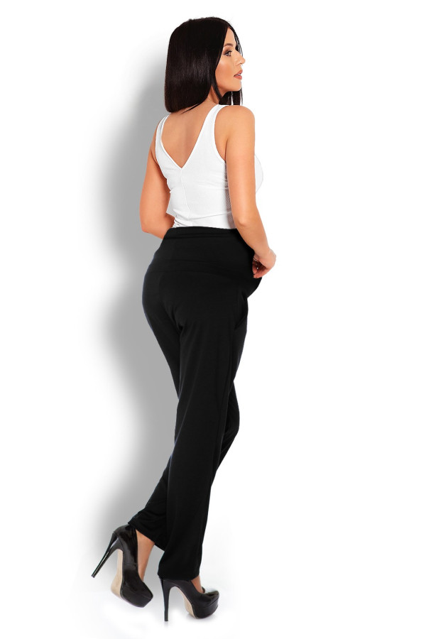Voľné tehotenské nohavice model 1276 čierne