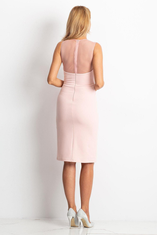 Obtiahnuté šaty s elegantným topom model 08267 ružové