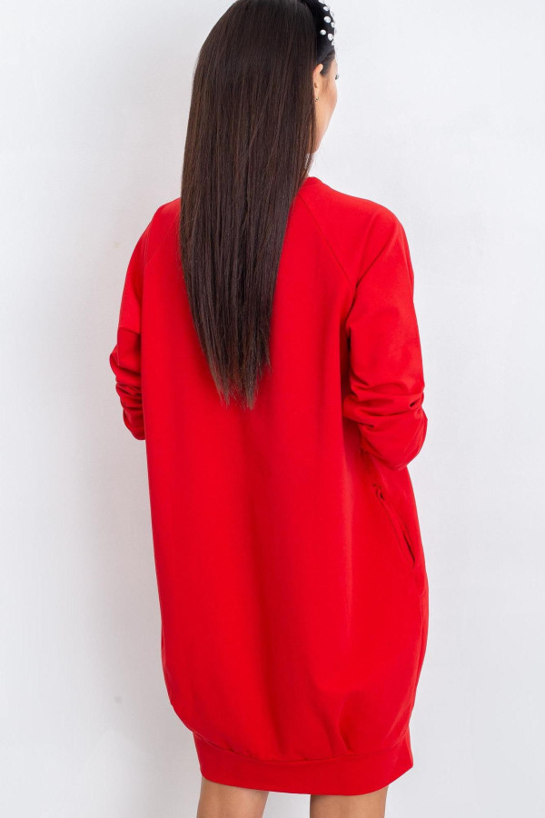 Mikinové šaty Cristine s vreckami červené