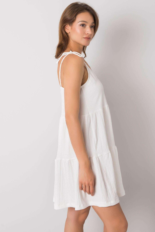 Volánové šaty na ramienka Manon biele