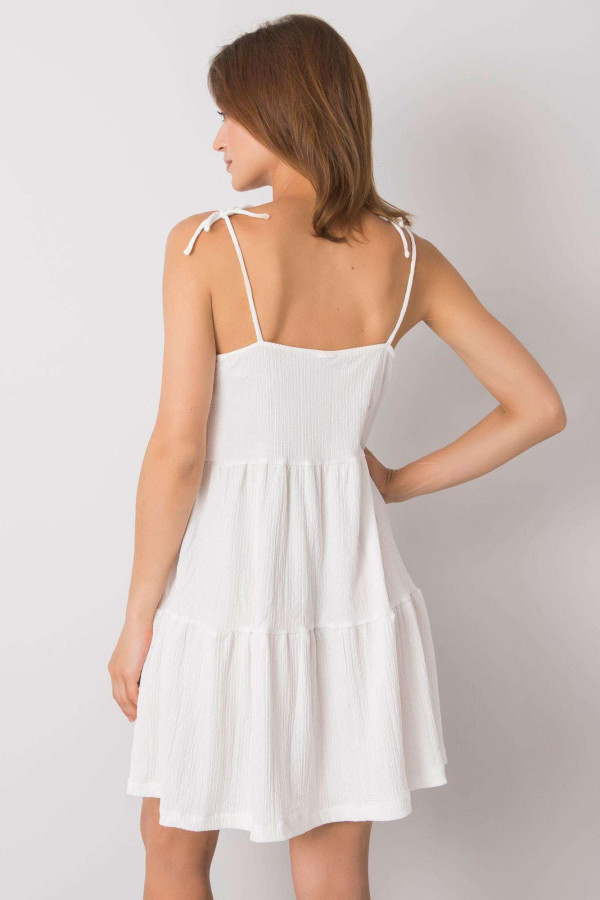 Volánové šaty na ramienka Manon biele