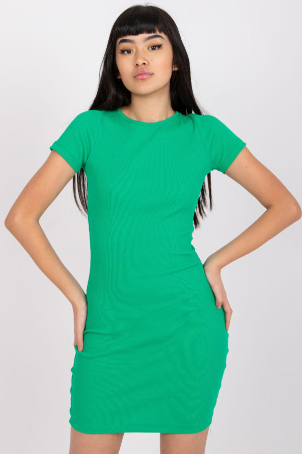 Krátke šaty Nora s odhaleným chrbátom zelené