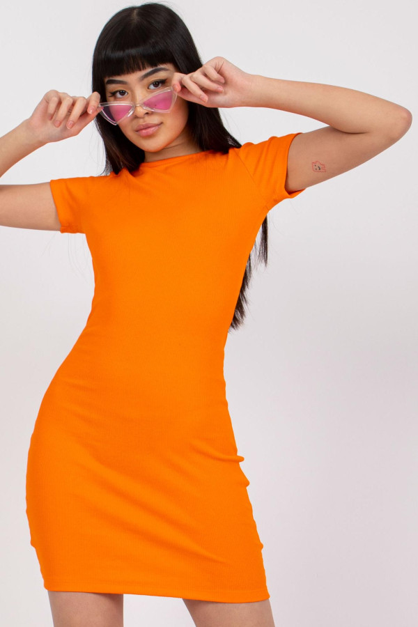 Krátke šaty Nora s odhaleným chrbátom oranžové