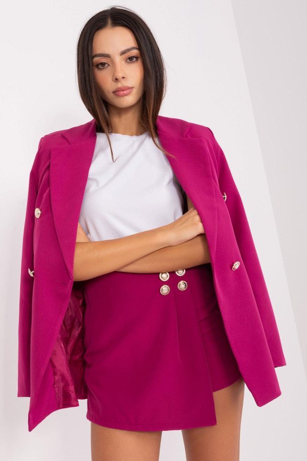 Elegantný komplet saka a sukne model 21527 fialový