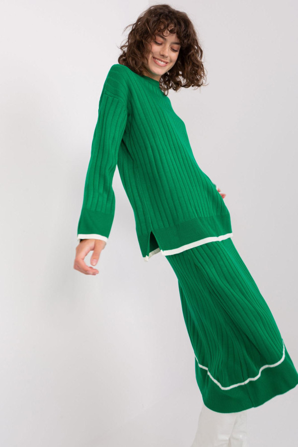 2-dielna svetrová súprava sukne a svetra model 21028 zelená