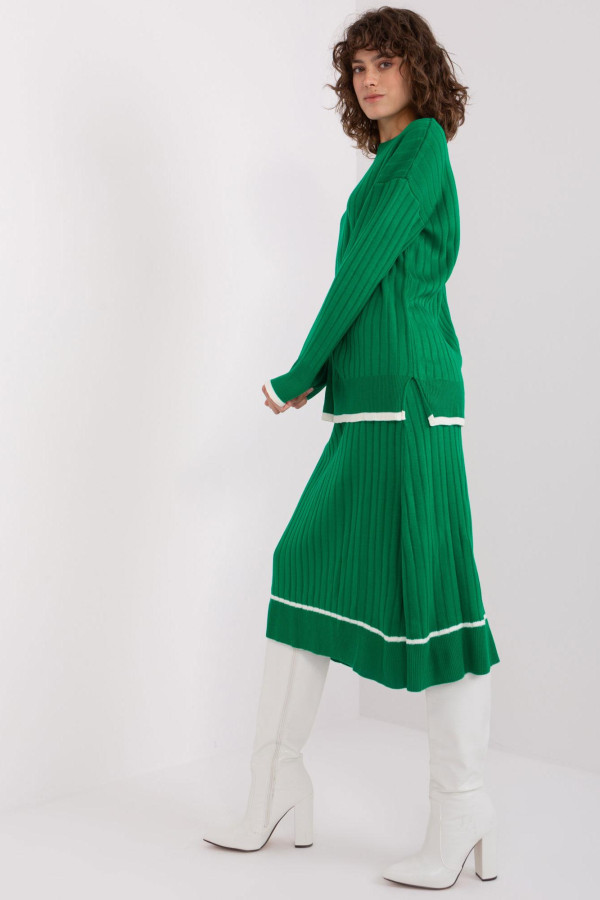 2-dielna svetrová súprava sukne a svetra model 21028 zelená