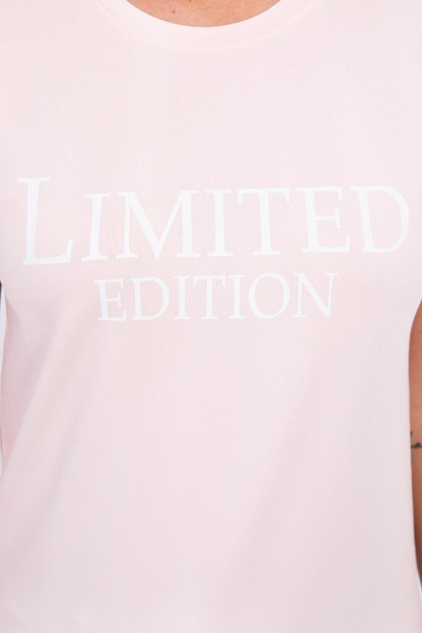 Tričko s nápisom Limited Edition pudrovo ružové