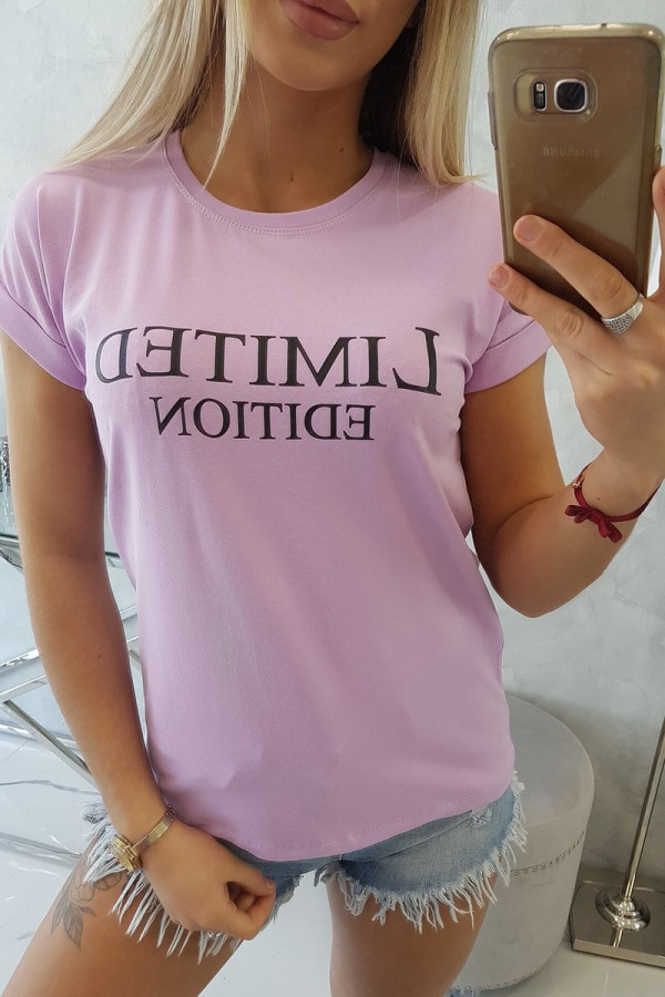Tričko s nápisom Limited Edition farba lila