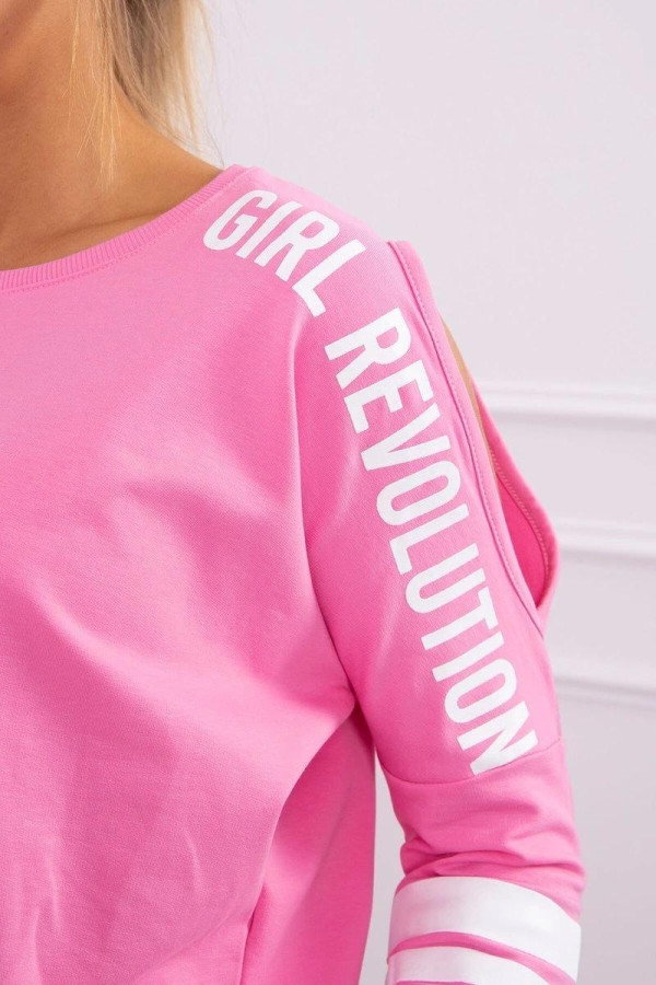 Tepláková súprava Girl Revolution jasná ružová