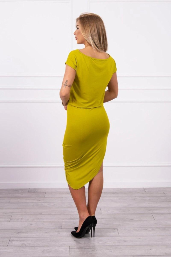 Asymetrické šaty model 61524 farba kiwi