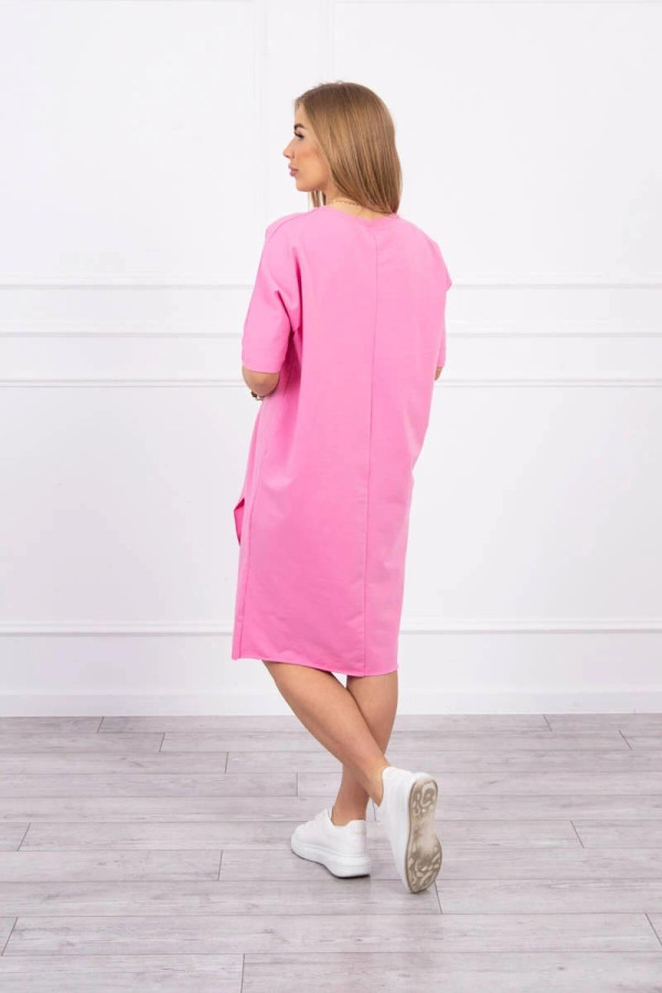Tunikové oversize šaty model 9335 jasné ružové