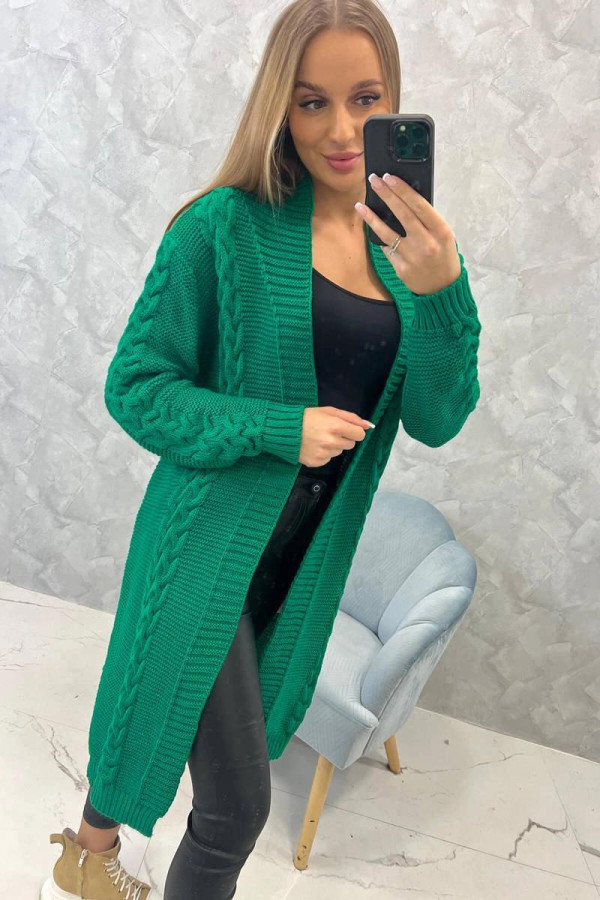 Kardigánový úpletový sveter model 2019-1 zelený