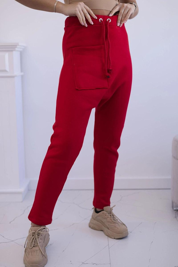 Tepláková súprava s nohavicami Baggy červená