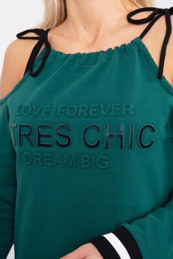 Šaty s nápisom Tres Chic zelené