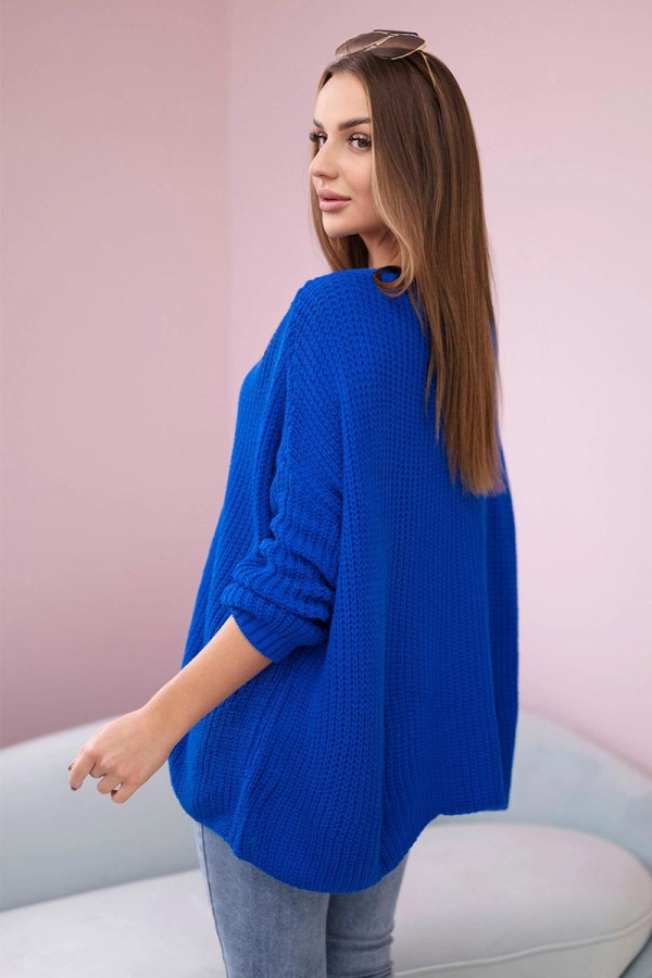 Oversize sveter model 2019-22 farba kráľovská modrá
