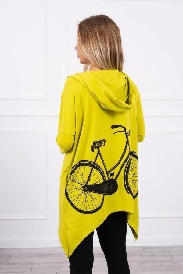 Mikina s potlačou bicykla na chrbte model 9139 farba kiwi