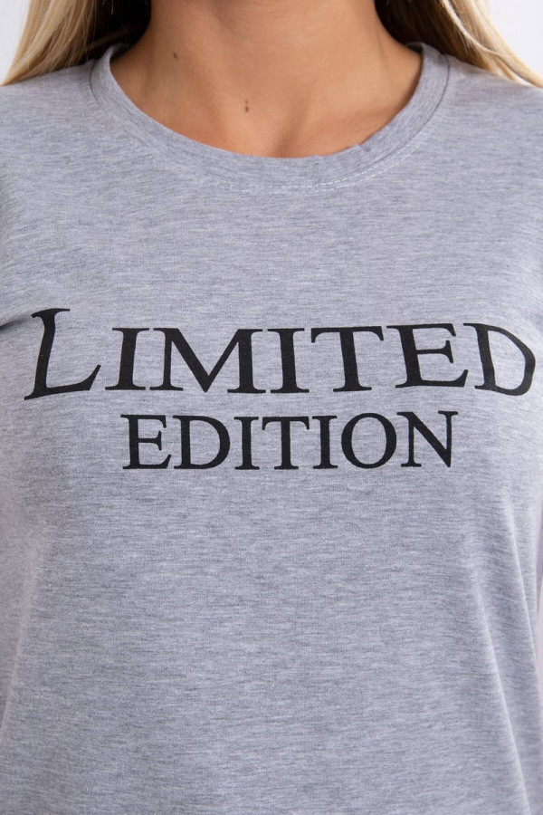 Tričko s nápisom Limited Edition šedé