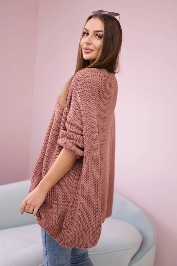 Oversize sveter model 2019-22 ružový