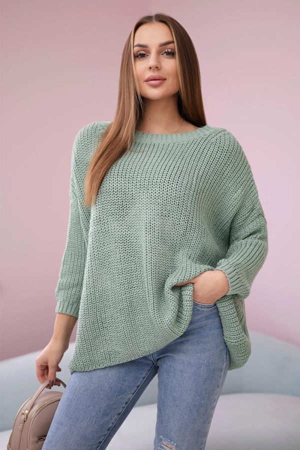Oversize sveter model 2019-22 tmavý mentolový