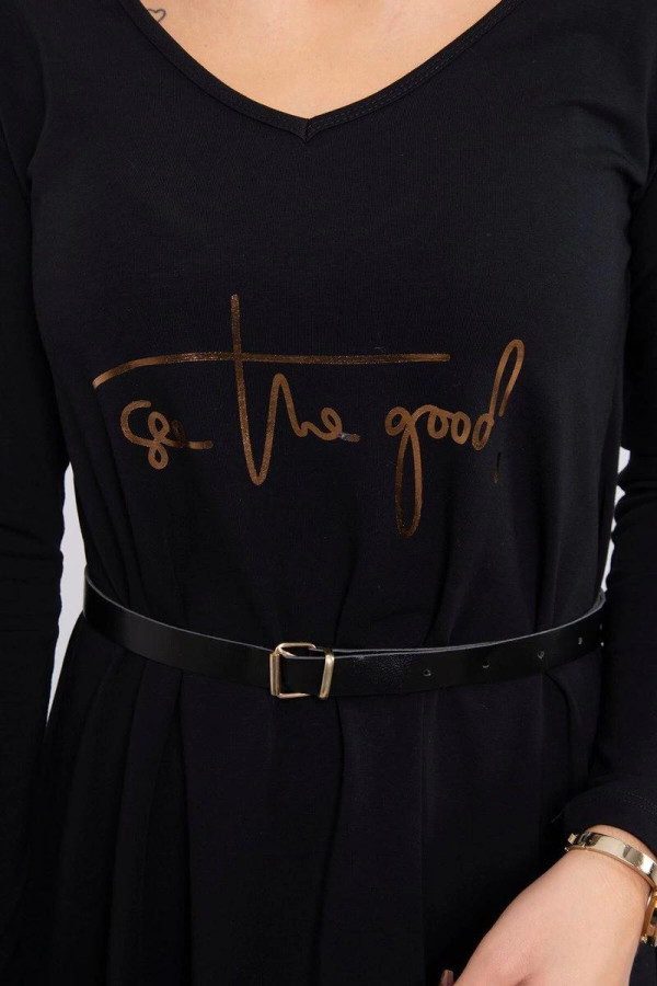 Šaty s opaskom a nápisom See The Good čierne