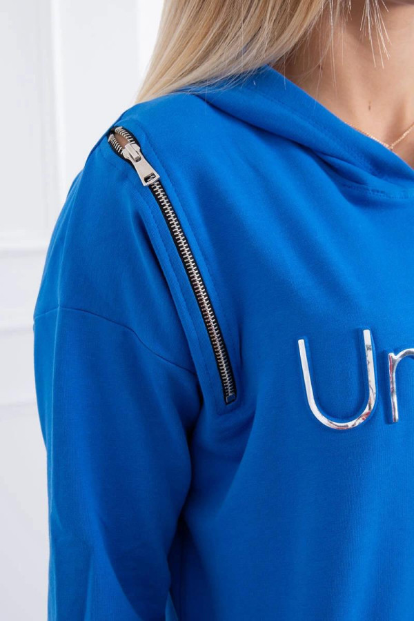 Šaty Unlimited s vreckami a zipsami model 9190 farba kráľovská modrá
