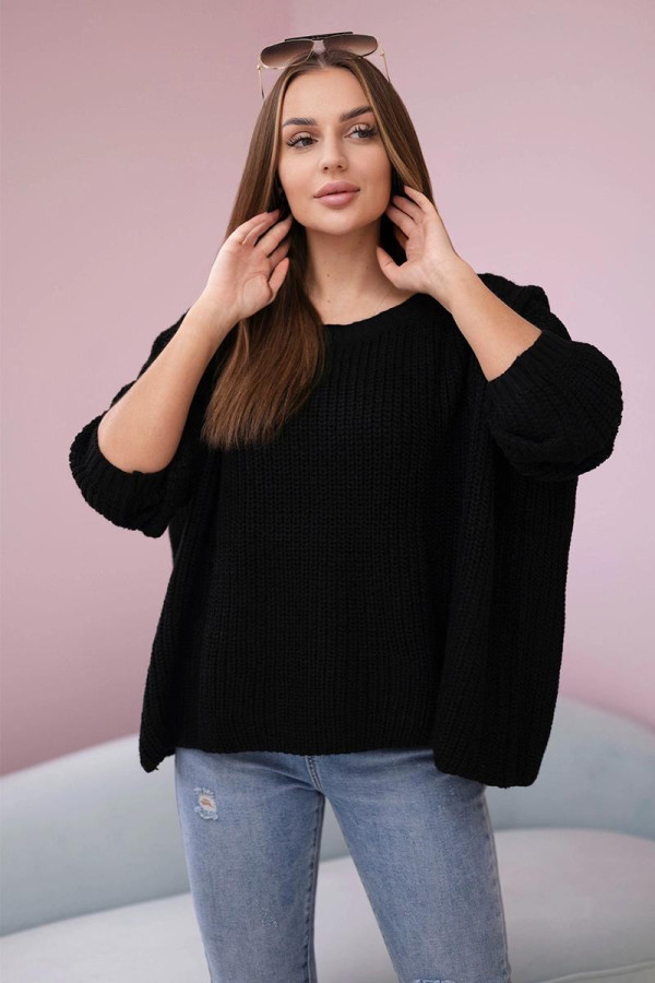 Oversize sveter model 2019-22 čierny