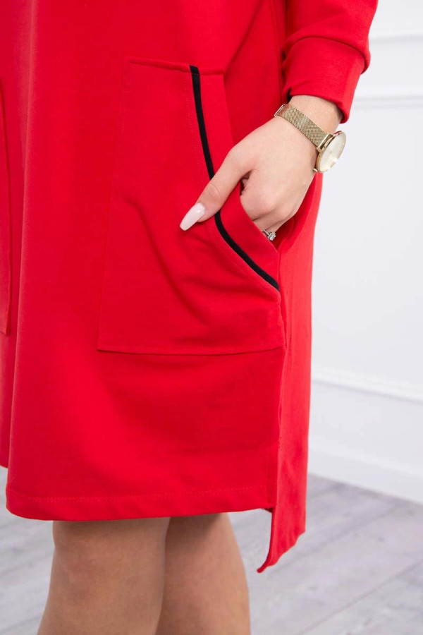 Šaty Unlimited s vreckami a zipsami model 9190 červené