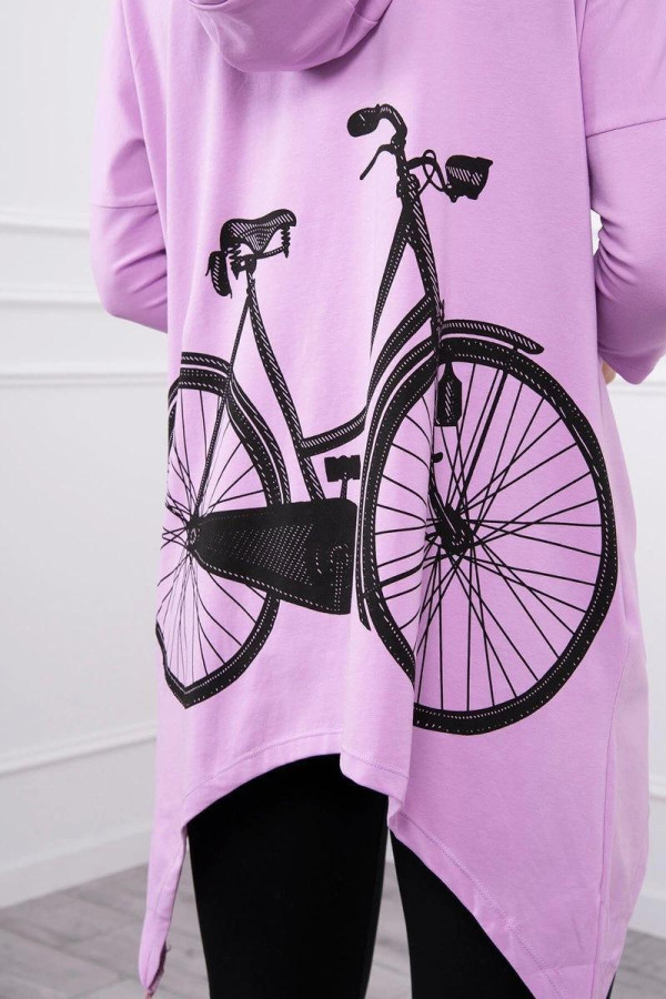 Mikina s potlačou bicykla na chrbte model 9139 farba lila