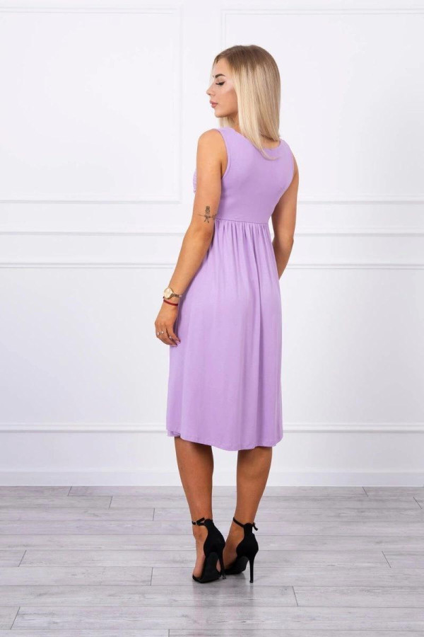 Voľné šaty so širokými ramienkami model 61063 farba lila