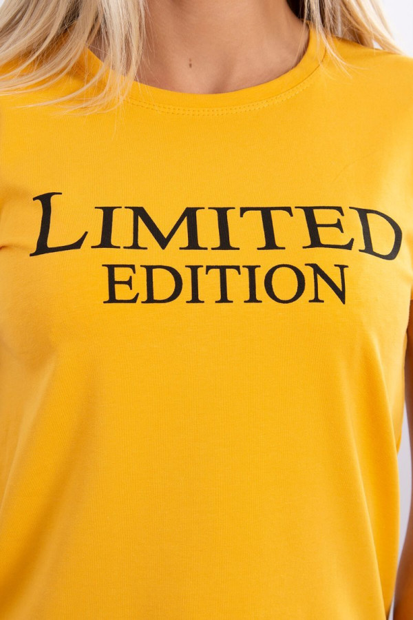 Tričko s nápisom Limited Edition horčicové