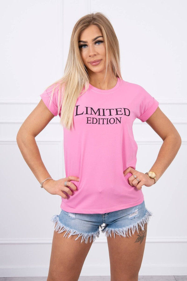Tričko s nápisom Limited Edition jasné ružové
