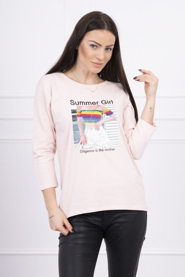 Tričko Summer Girl pudrovo ružové