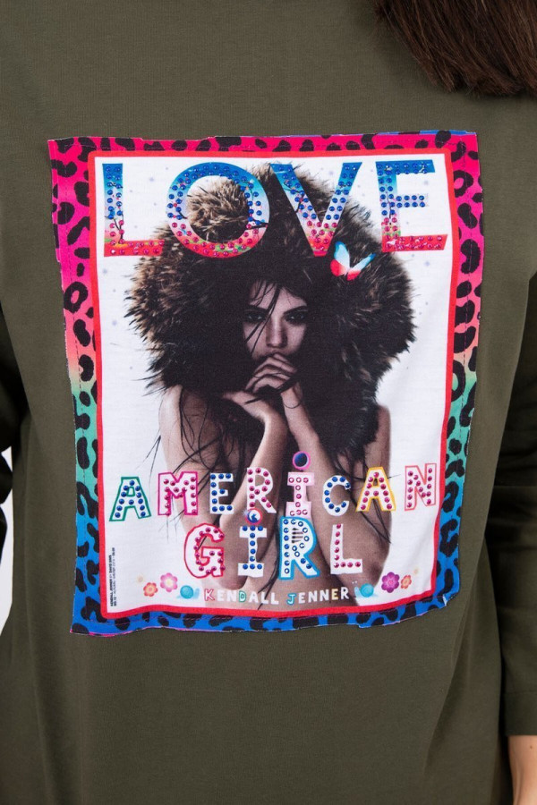 Blúzka s nášivkou American Girl khaki