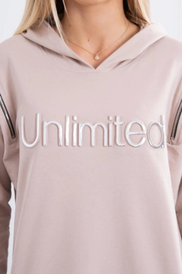 Šaty Unlimited s vreckami a zipsami model 9190 béžové