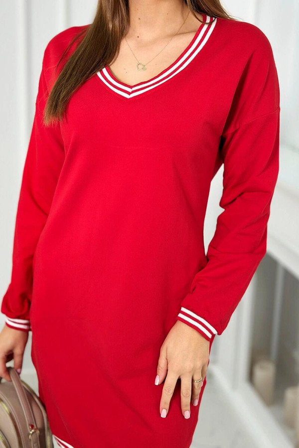 Krátke športové šaty s vreckami model 69510 červené
