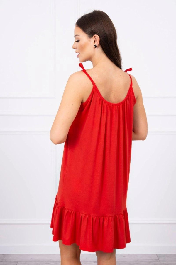 Voľné šaty na ramienka model 9080 červené
