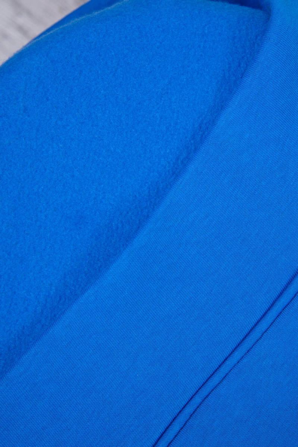Zateplená mikina s krátkym zipsom a veľkými vreckami model 9317 kráľovská modrá