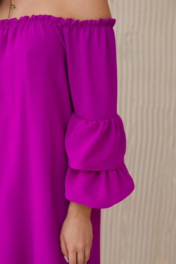 Šaty Hispánka s volánmi na rukávoch model IT-23 fialové