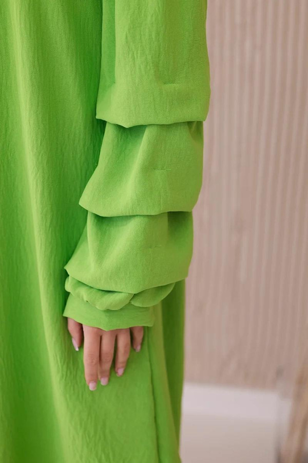 Šaty Hispánka s nariasenými rukávmi model IT-19 zelené