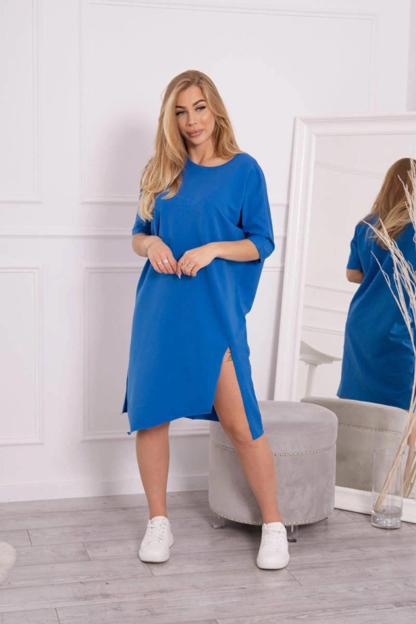 Tunikové oversize šaty model 9335 farba kráľovská modrá