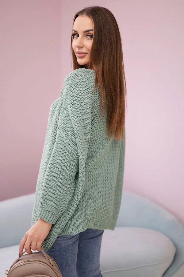 Oversize sveter model 2019-22 tmavý mentolový