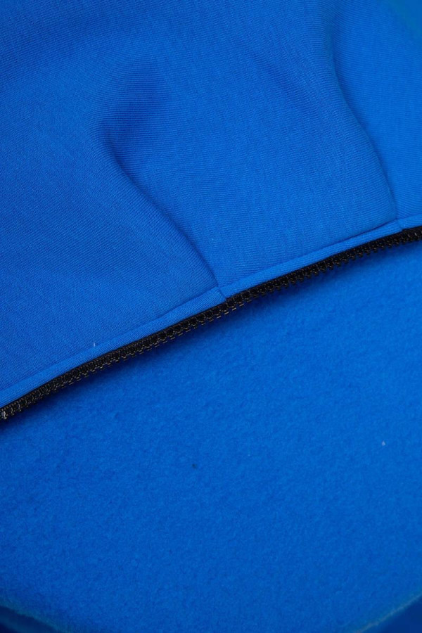Zateplená mikina s asymetrickým zipsom model 9306 kráľovská modrá