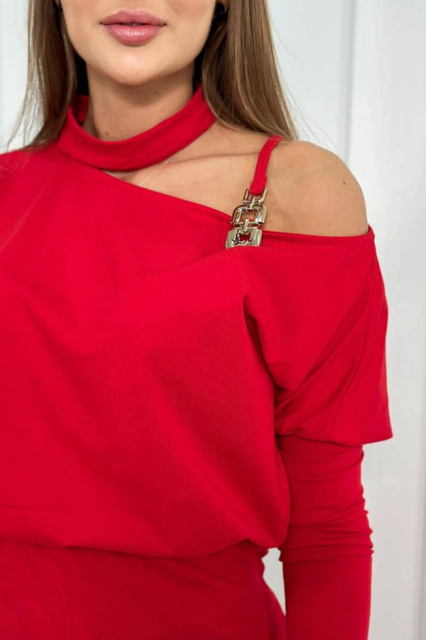 Asymetrické šaty na jedno ramienko model 9424 červené