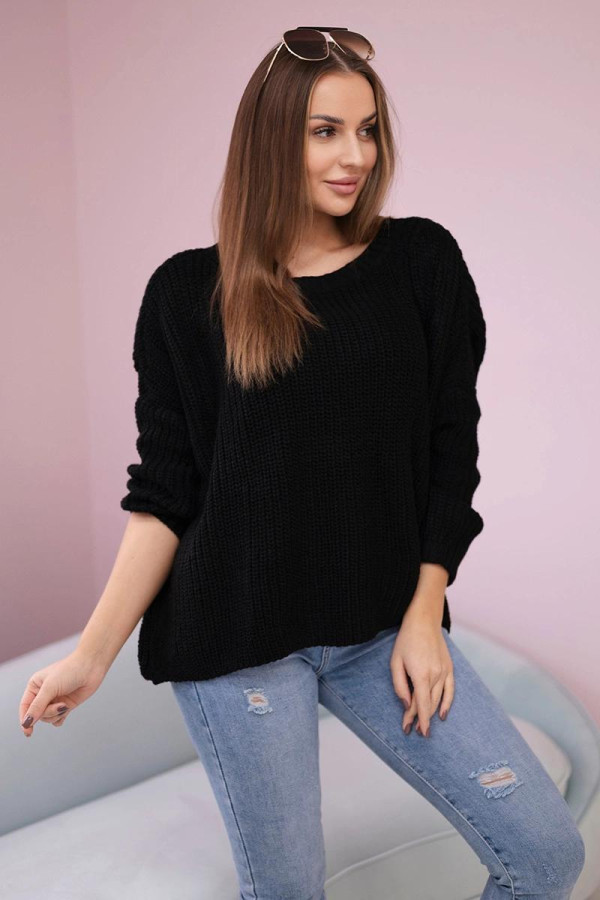 Oversize sveter model 2019-22 čierny