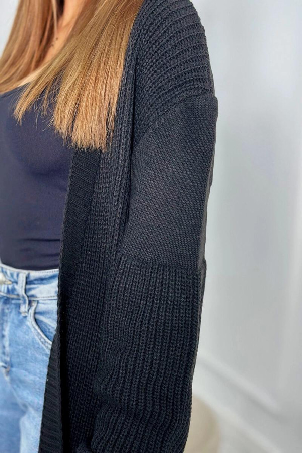 Kardigánový úpletový sveter model 2019-2 čierny