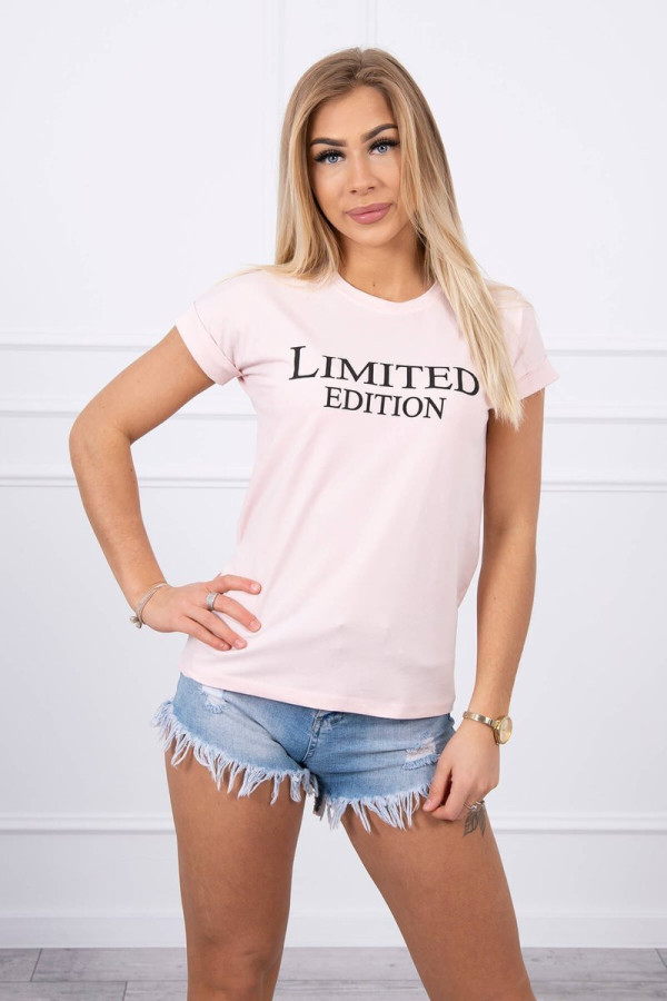 Tričko s nápisom Limited Edition pudrovo ružové+čierne