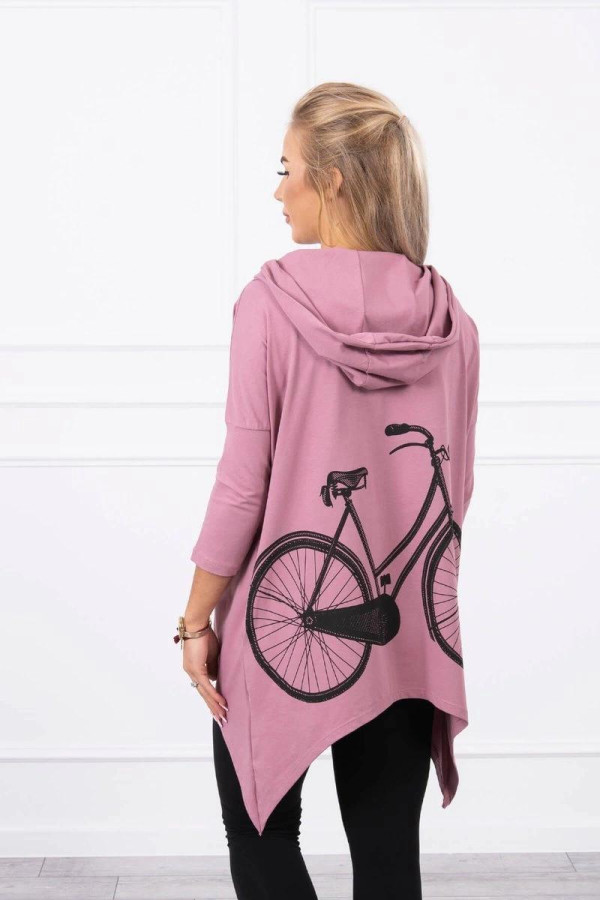 Mikina s potlačou bicykla na chrbte model 9139 fialová