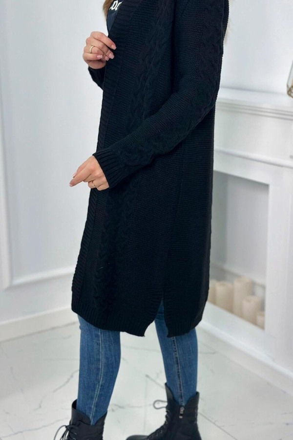 Kardigánový úpletový sveter model 2019-1 čierny