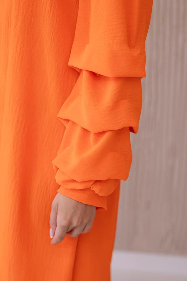 Šaty Hispánka s nariasenými rukávmi model IT-19 oranžové